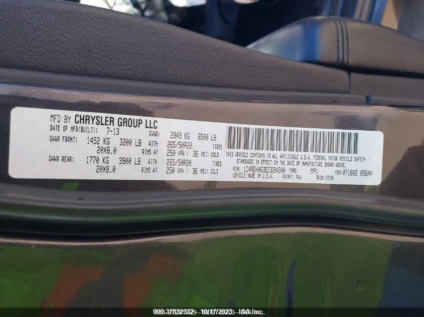 2013 DODGE DURANGO SXT - 1C4RDHAG9DC694200