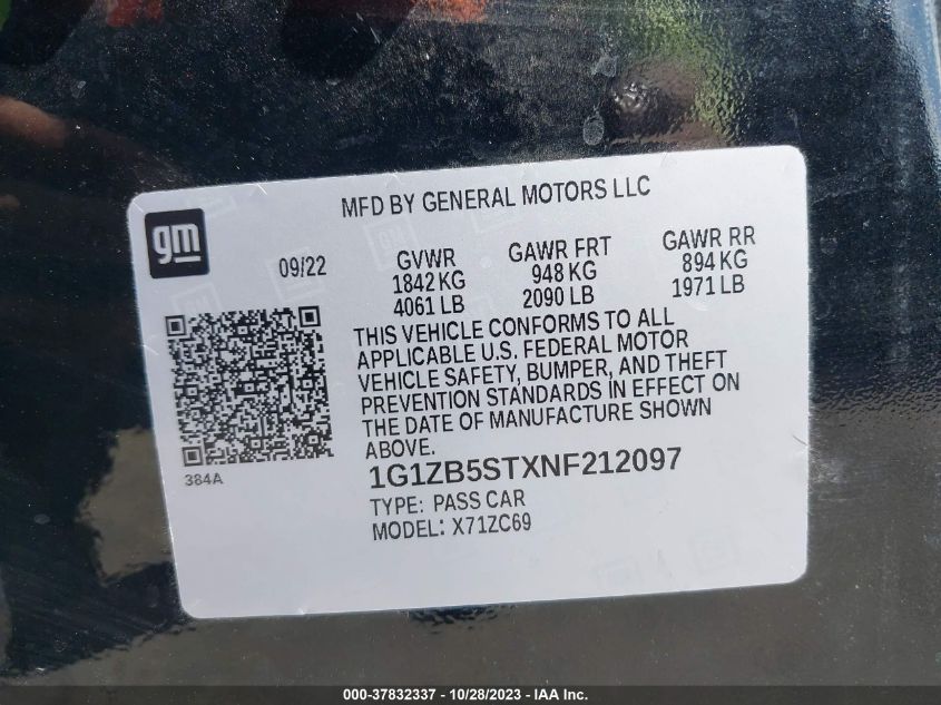 2022 CHEVROLET MALIBU LS - 1G1ZB5STXNF212097