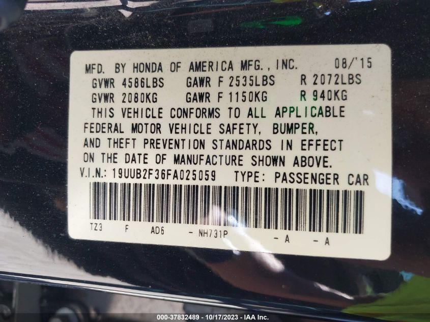2015 ACURA TLX V6 - 19UUB2F36FA025059