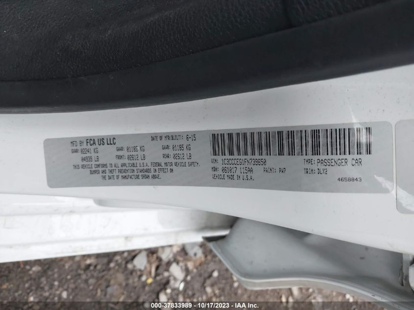 2015 CHRYSLER 200 C - 1C3CCCEG1FN739650