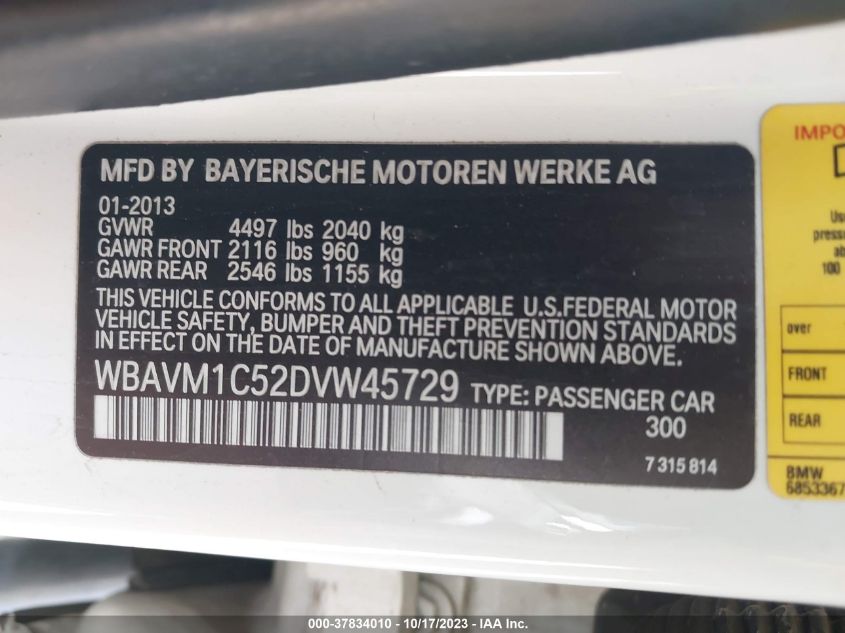 2013 BMW X1 28I - WBAVM1C52DVW45729