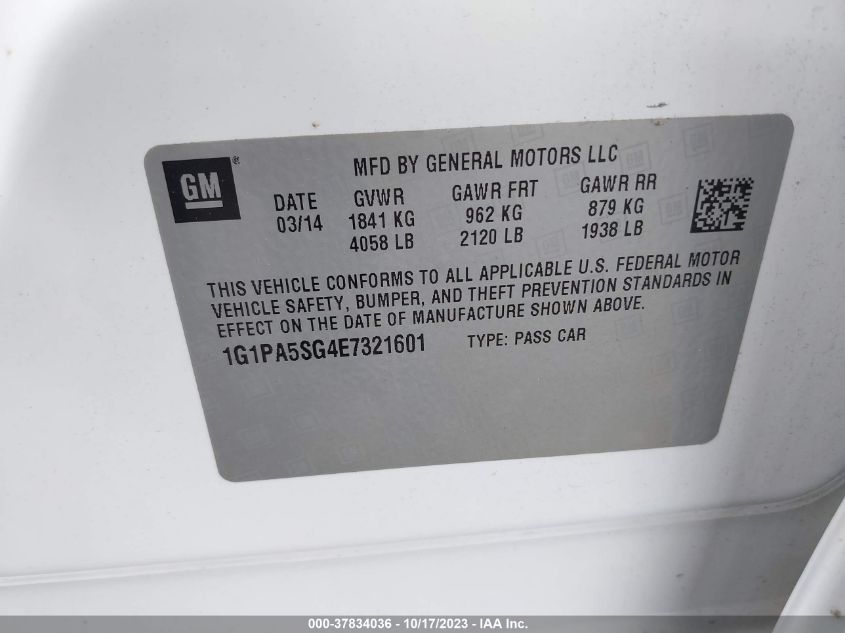 2014 CHEVROLET CRUZE LS - 1G1PA5SG4E7321601