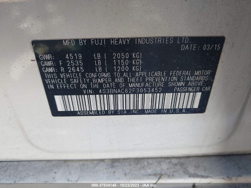 2015 SUBARU LEGACY 2.5I PREMIUM - 4S3BNAC62F3053452