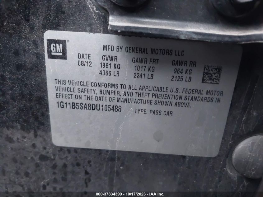 2013 CHEVROLET MALIBU LS - 1G11B5SA8DU105488