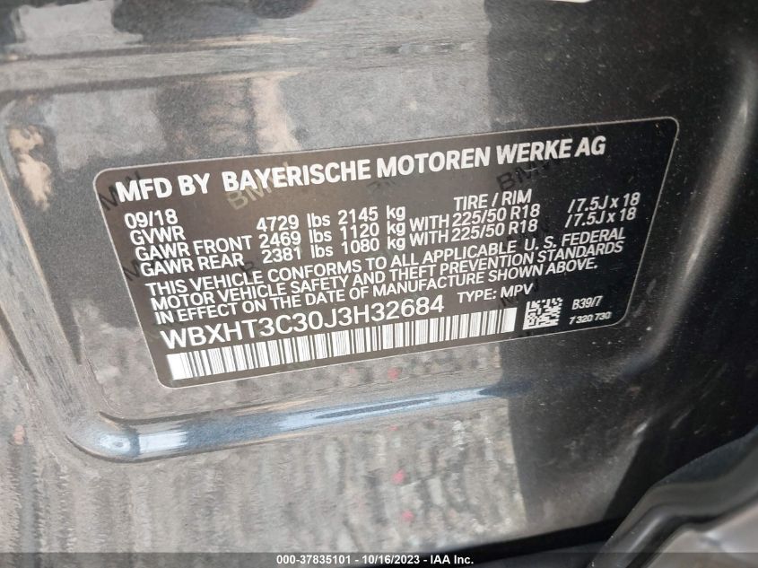 VIN WBXHT3C30J3H32684 2018 BMW X1 XDRIVE28I