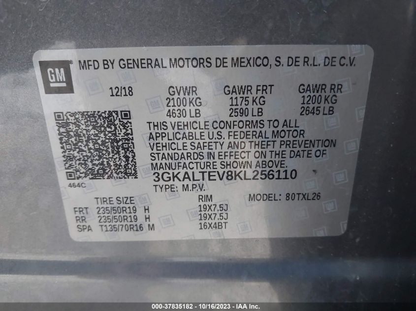 3GKALTEV8KL256110 GMC Terrain SLE 9