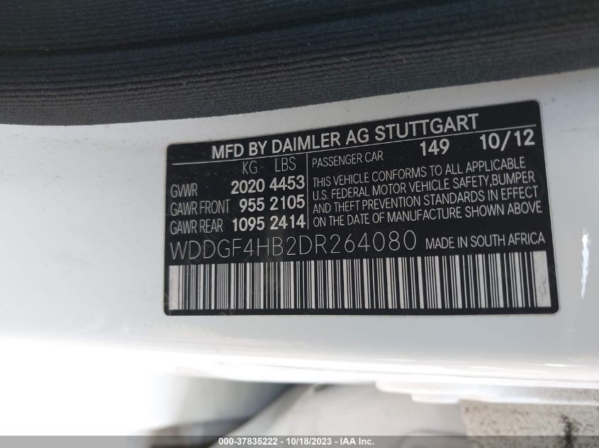 2013 MERCEDES-BENZ C 250 SPORT/LUXURY WDDGF4HB2DR264080