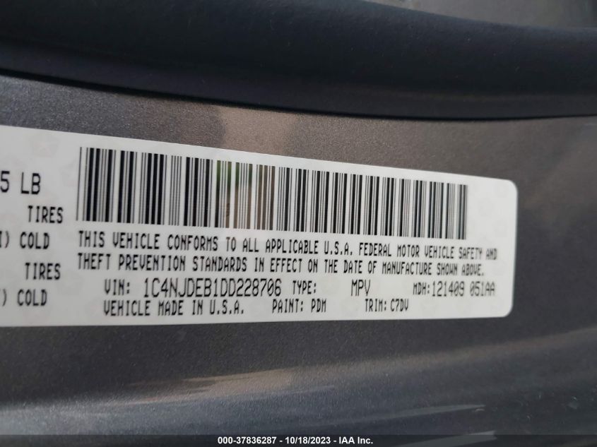 2013 JEEP COMPASS LATITUDE - 1C4NJDEB1DD228706