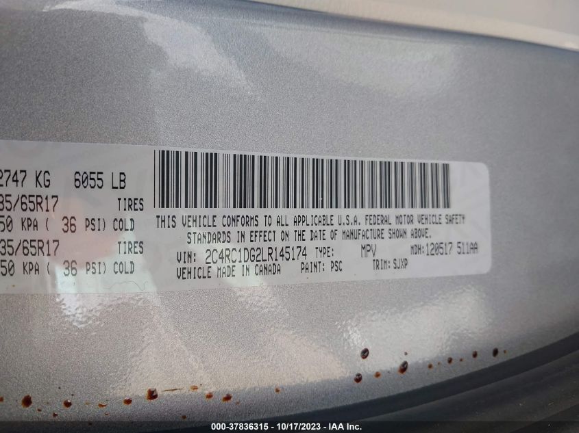 2020 CHRYSLER VOYAGER LXI - 2C4RC1DG2LR145174