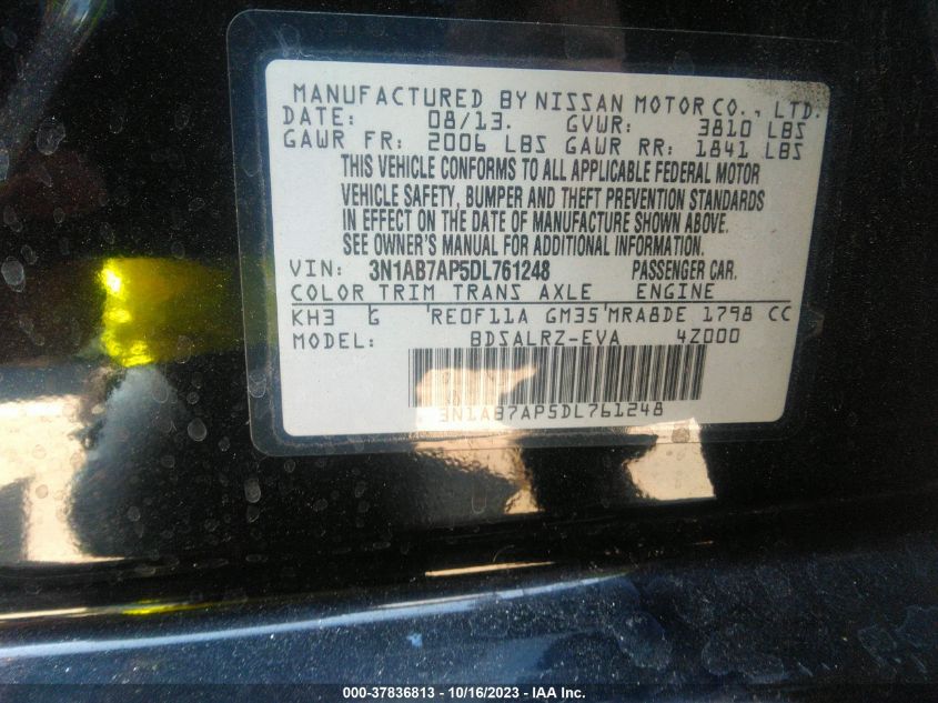 2013 NISSAN SENTRA SR - 3N1AB7AP5DL761248