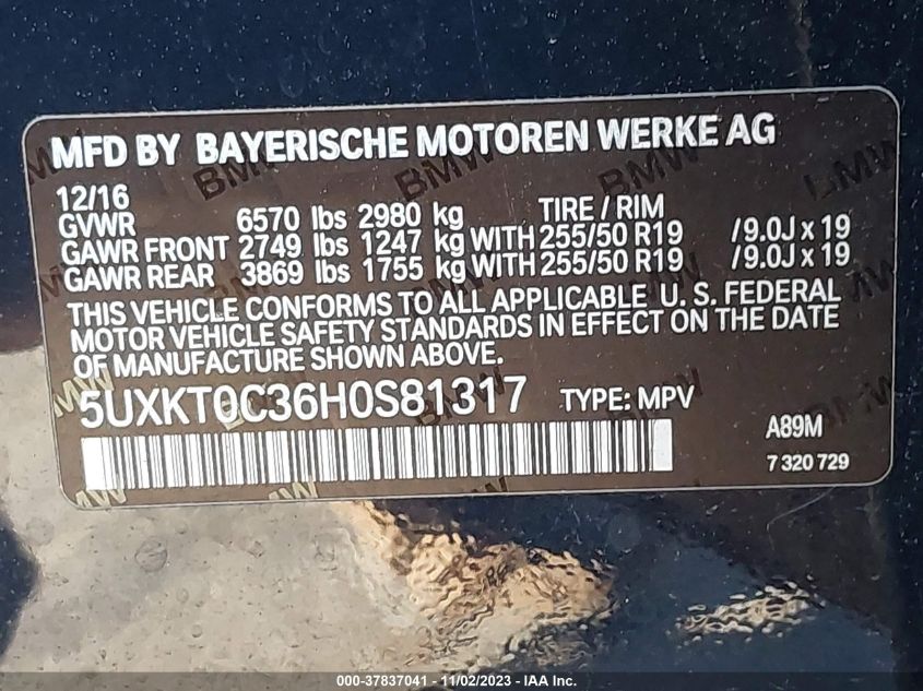 2017 BMW X5 EDRIVE XDRIVE40E IPERFORMANCE 5UXKT0C36H0S81317