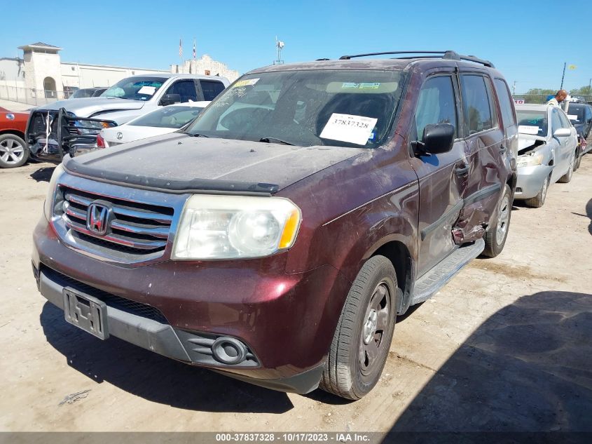2013 HONDA PILOT LX - 5FNYF3H20DB030695
