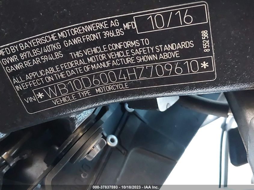 2017 BMW S 1000 RR - WB10D6004HZ709610