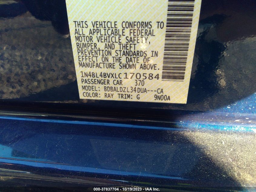 2020 NISSAN ALTIMA S - 1N4BL4BVXLC170584