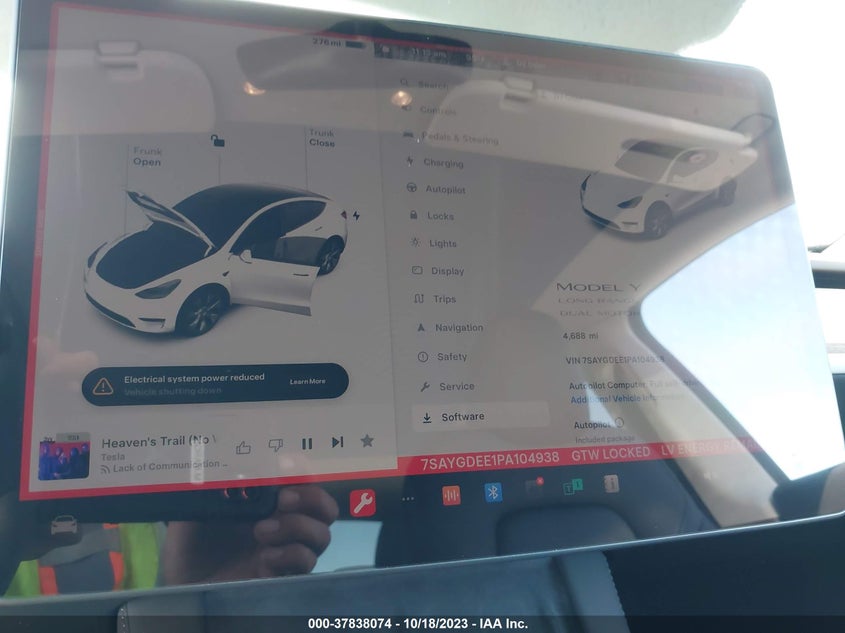 VIN 7SAYGDEE1PA104938 2023 TESLA MODEL Y LONG RANGE