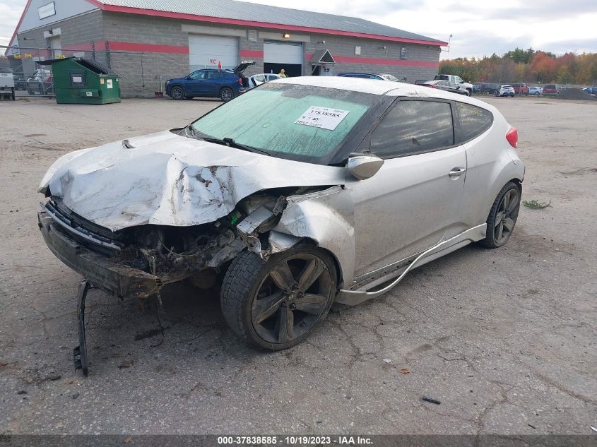 2013 HYUNDAI VELOSTER TURBO W/BLACK INT - KMHTC6AE1DU135094
