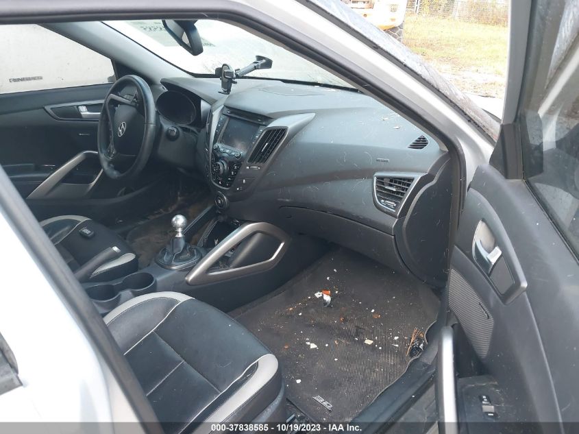 2013 HYUNDAI VELOSTER TURBO W/BLACK INT - KMHTC6AE1DU135094