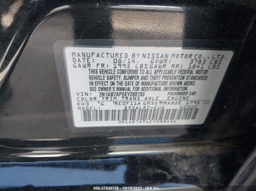 2014 NISSAN SENTRA SV - 3N1AB7AP6EY288156
