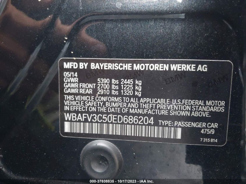 2014 BMW 535D XDRIVE - WBAFV3C50ED686204