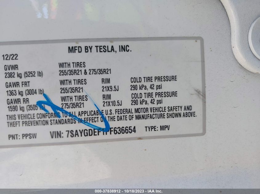 7SAYGDEF1PF636654 Tesla Model Y PERFORMANCE 9