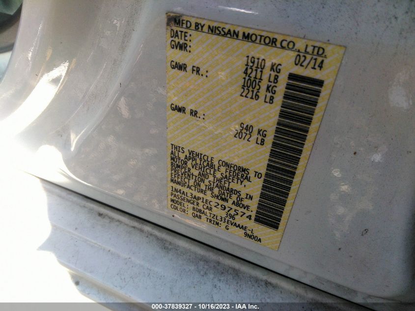 2014 NISSAN ALTIMA 2.5 SV - 1N4AL3AP1EC297574