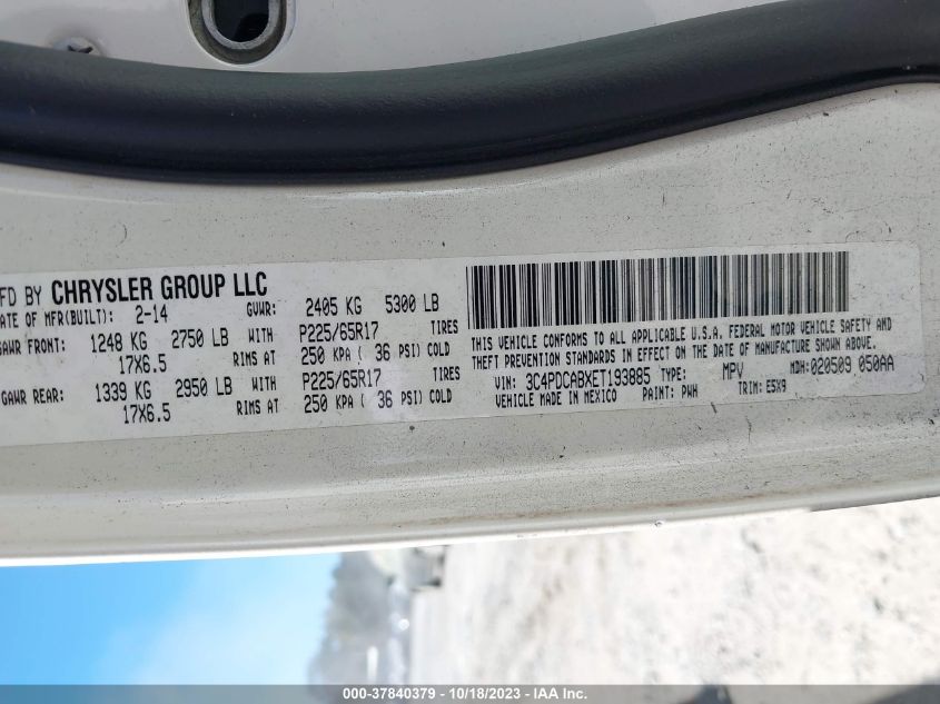 2014 DODGE JOURNEY AMERICAN VALUE PKG - 3C4PDCABXET193885