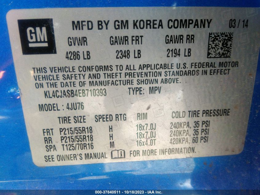 2014 BUICK ENCORE - KL4CJASB4EB710393