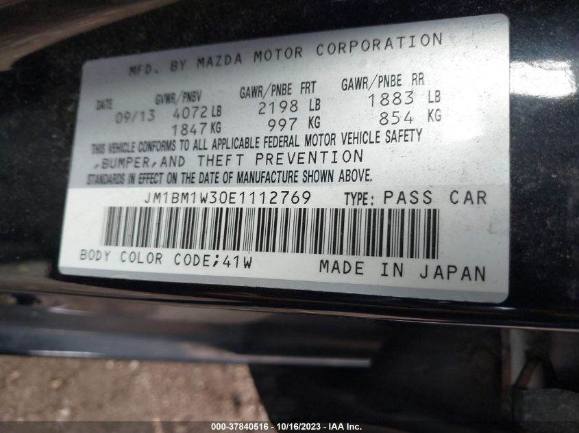 2014 MAZDA MAZDA3 S GRAND TOURING - JM1BM1W30E1112769