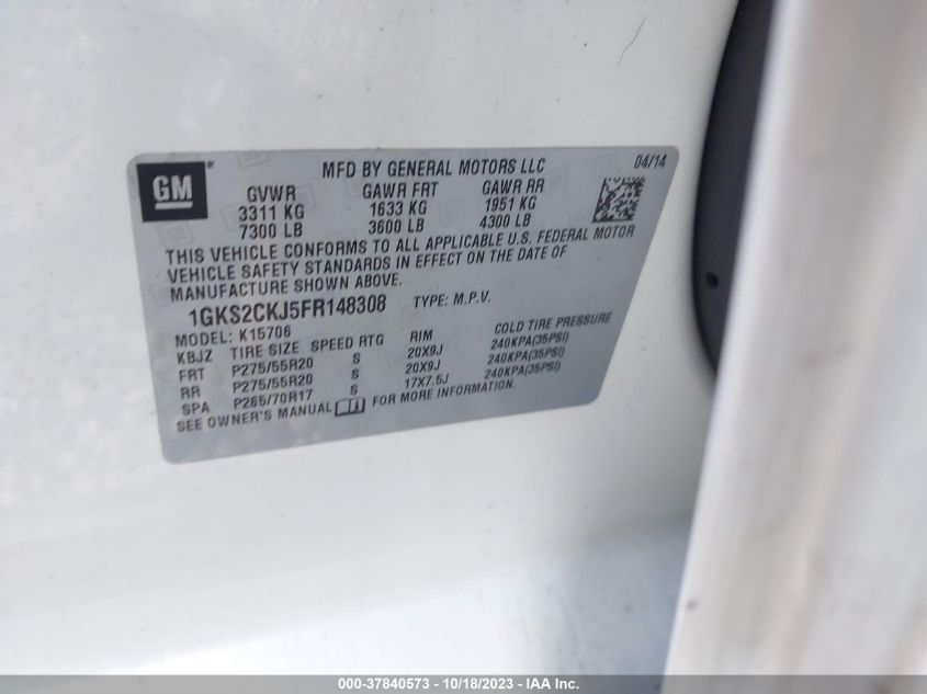 2015 GMC YUKON DENALI - 1GKS2CKJ5FR148308