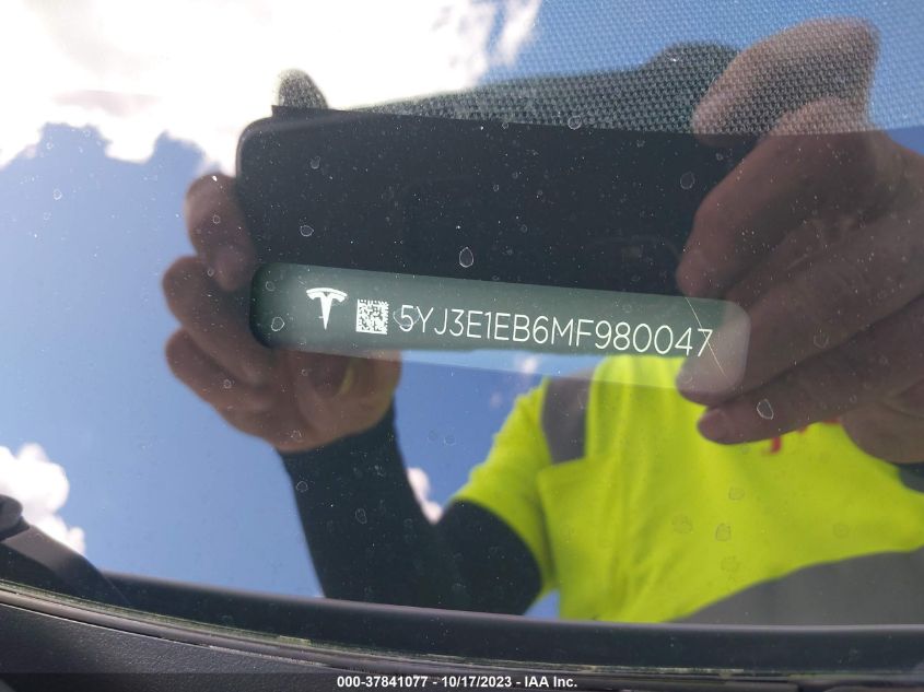 2021 TESLA MODEL 3 LONG RANGE - 5YJ3E1EB6MF980047
