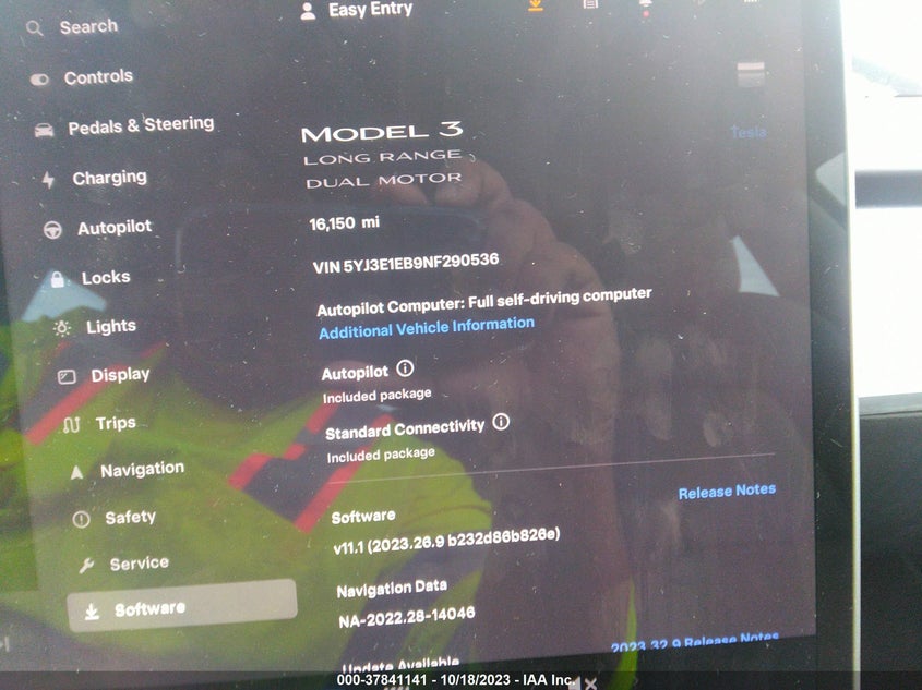 VIN 5YJ3E1EB9NF290536 2022 TESLA MODEL 3 LONG RANGE