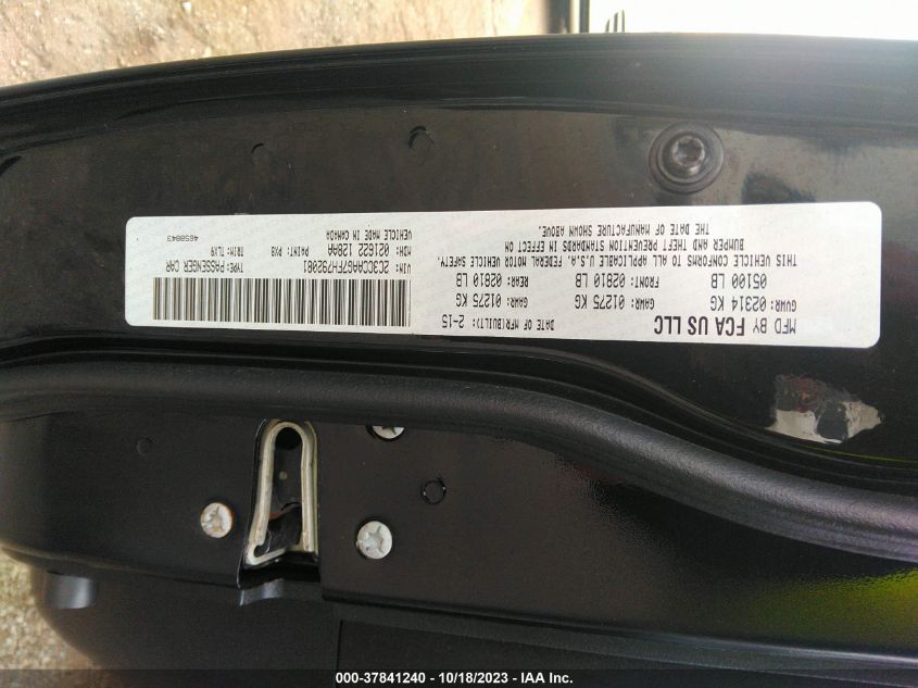 2015 CHRYSLER 300 LIMITED - 2C3CCAAG7FH792081