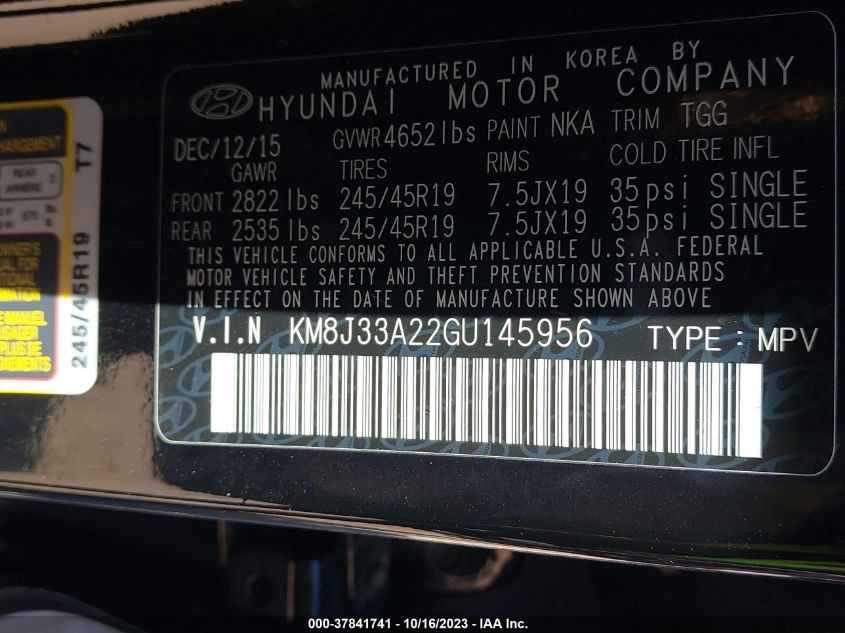 2016 HYUNDAI TUCSON SPORT - KM8J33A22GU145956