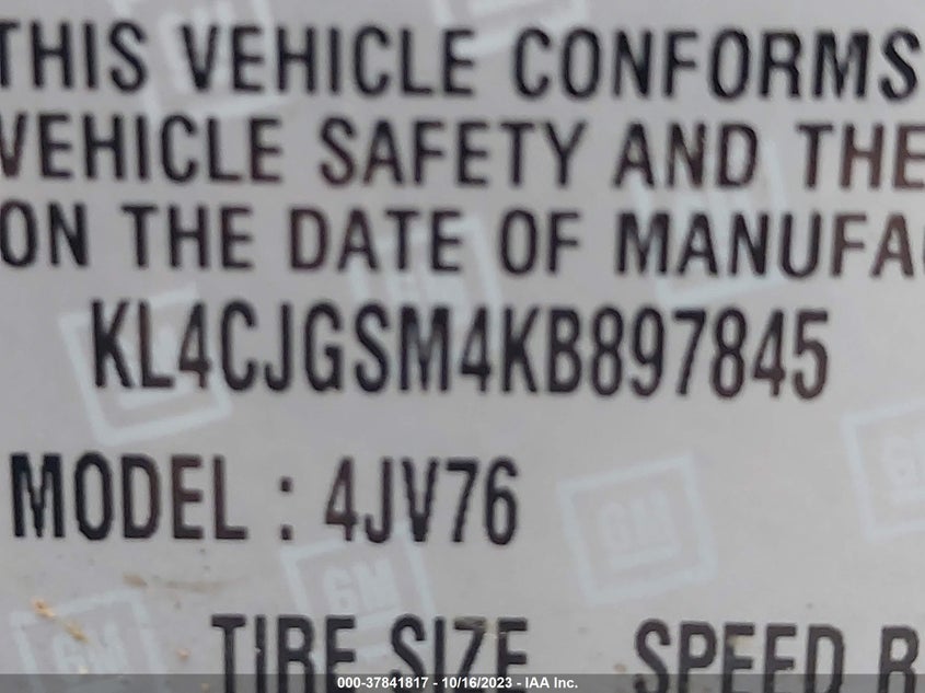 VIN KL4CJGSM4KB897845 2019 BUICK ENCORE ESSENCE
