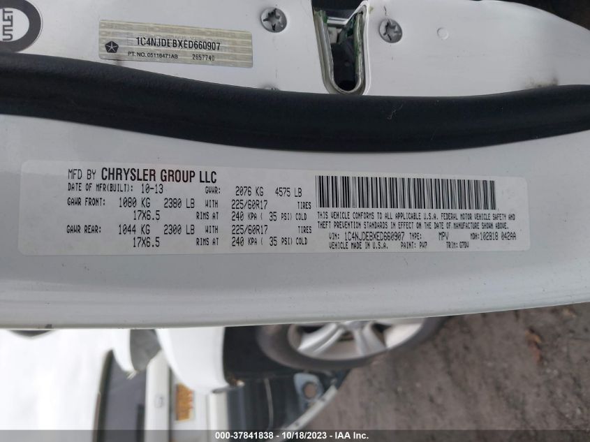 2014 JEEP COMPASS LATITUDE - 1C4NJDEBXED660907