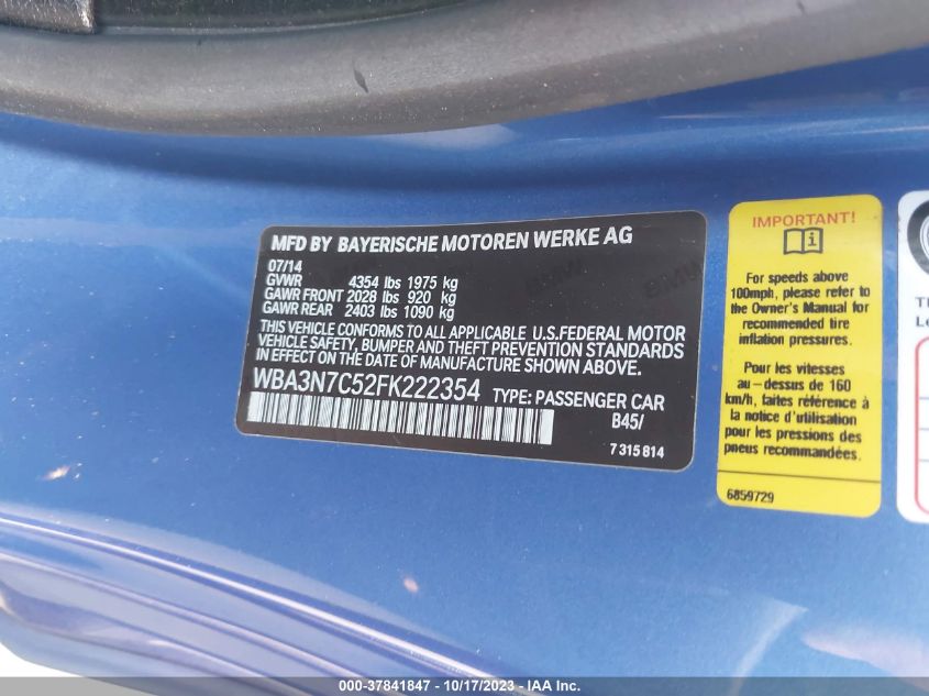 2015 BMW 428I WBA3N7C52FK222354