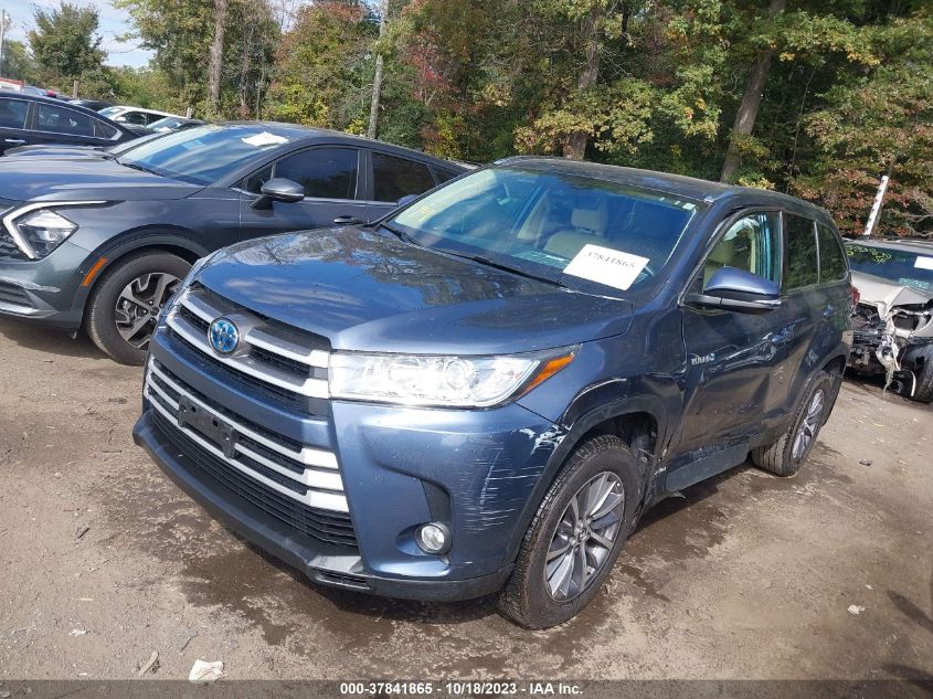 2019 TOYOTA HIGHLANDER HYBRID XLE - 5TDJGRFH3KS060369