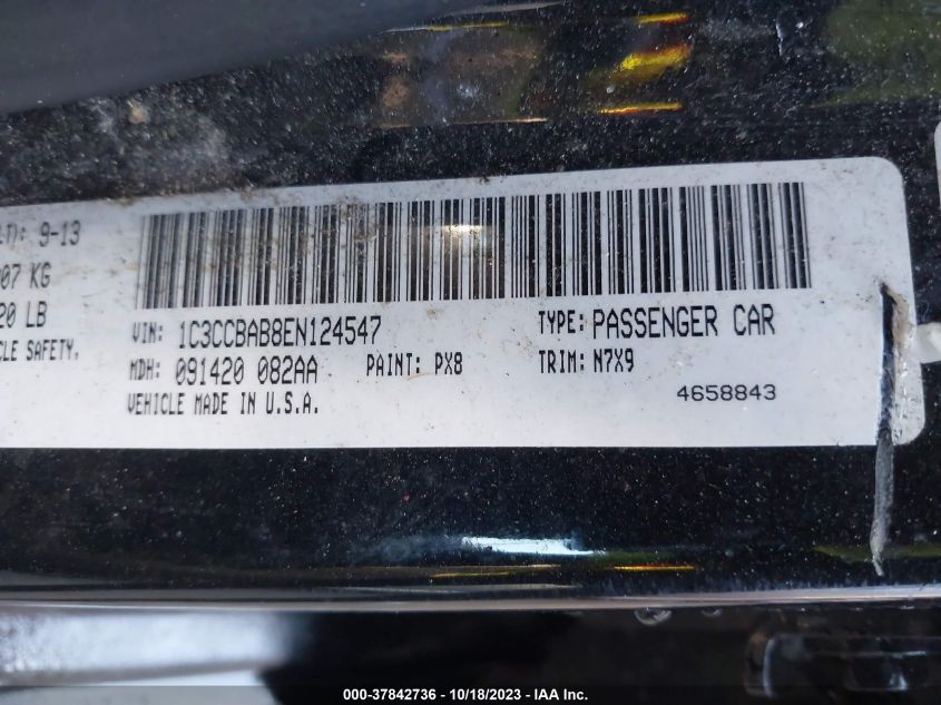 2014 CHRYSLER 200 LX - 1C3CCBAB8EN124547