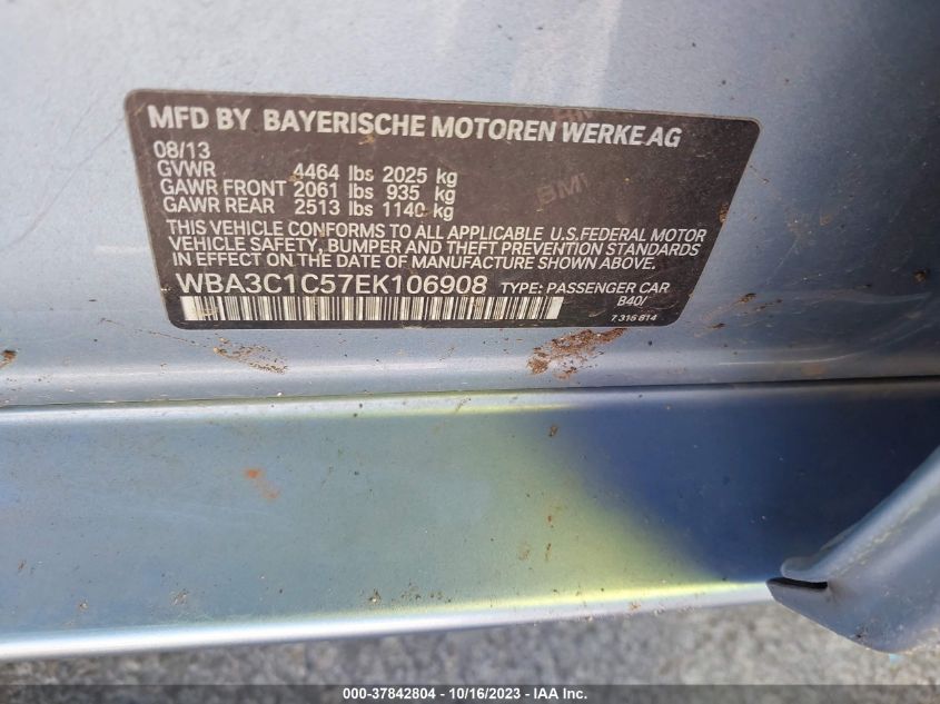 2014 BMW 328I WBA3C1C57EK106908
