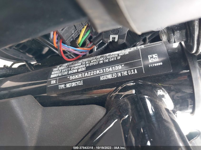 2019 INDIAN MOTORCYCLE CO. FTR 1200 56KRTA220K3154139