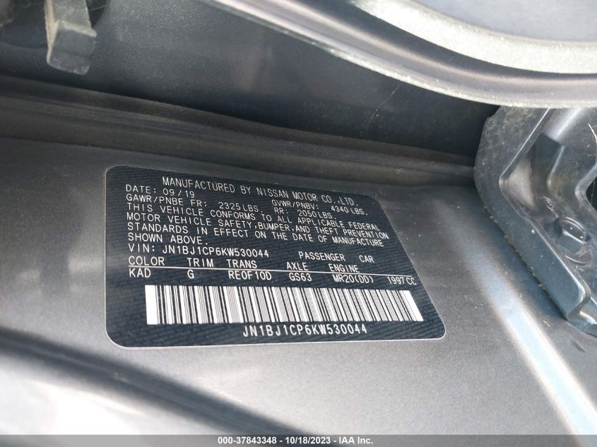 2019 NISSAN ROGUE SPORT S/SV/SL - JN1BJ1CP6KW530044