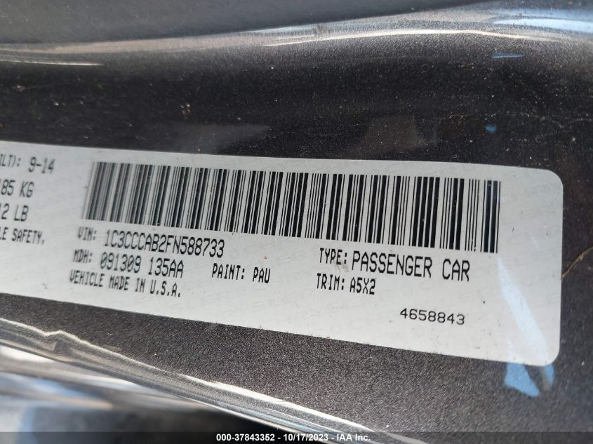 2015 CHRYSLER 200 LIMITED - 1C3CCCAB2FN588733
