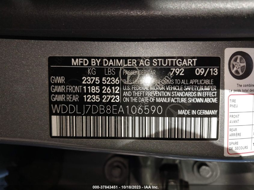 2014 MERCEDES-BENZ CLS-CLASS CLS 550 WDDLJ7DB8EA106590