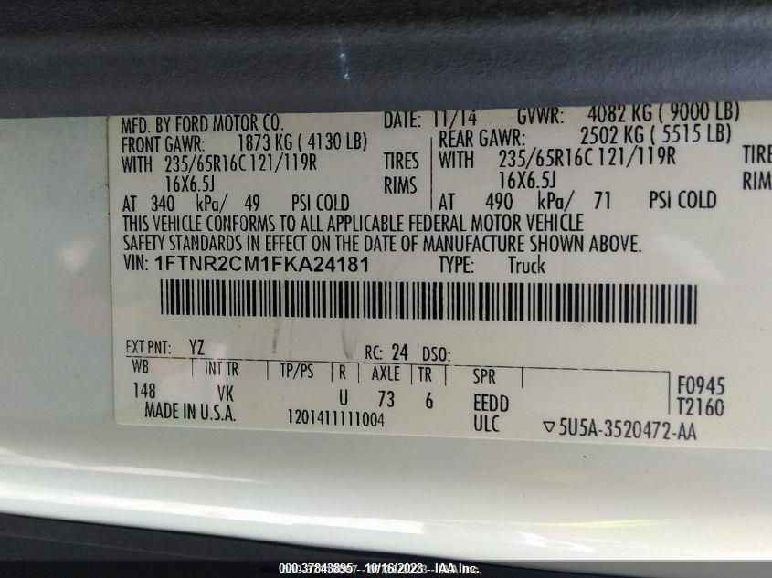 2015 FORD TRANSIT-250 - 1FTNR2CM1FKA24181