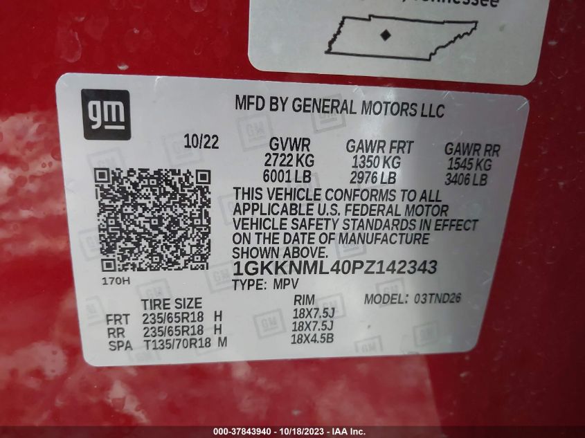 1GKKNML40PZ142343 GMC Acadia SLT 9