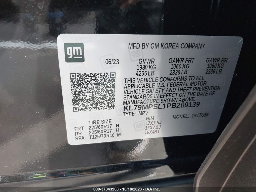 2023 CHEVROLET TRAILBLAZER LT - KL79MPSL1PB209139