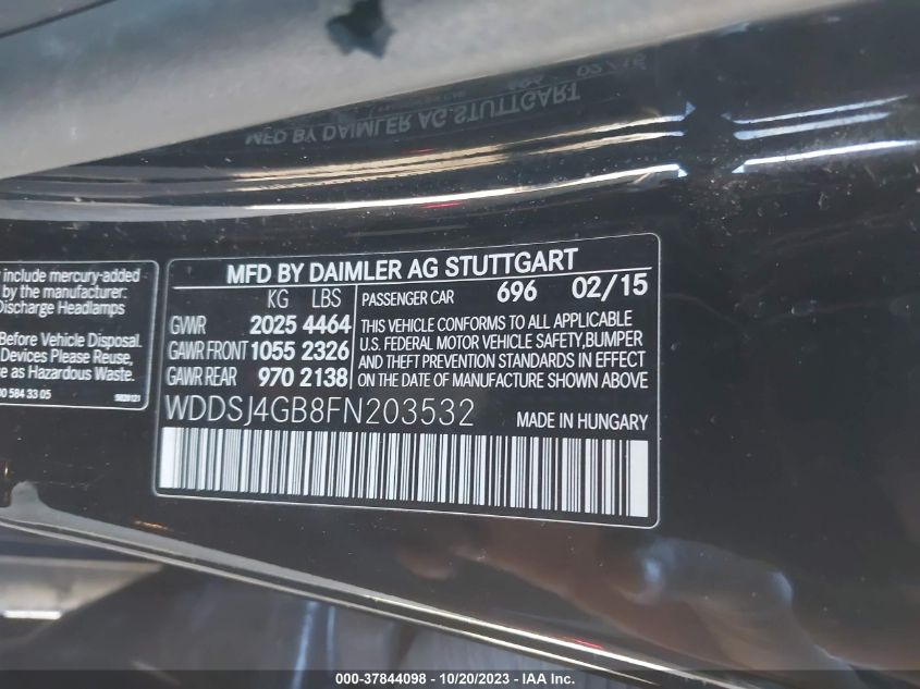 2015 MERCEDES-BENZ CLA-CLASS CLA 250 WDDSJ4GB8FN203532