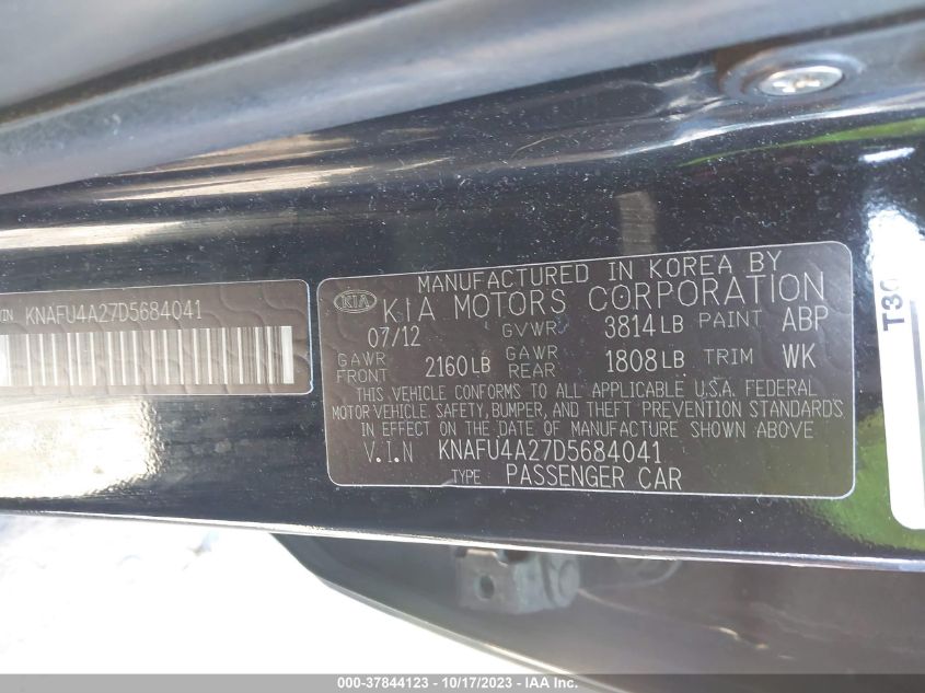 2013 KIA FORTE EX - KNAFU4A27D5684041