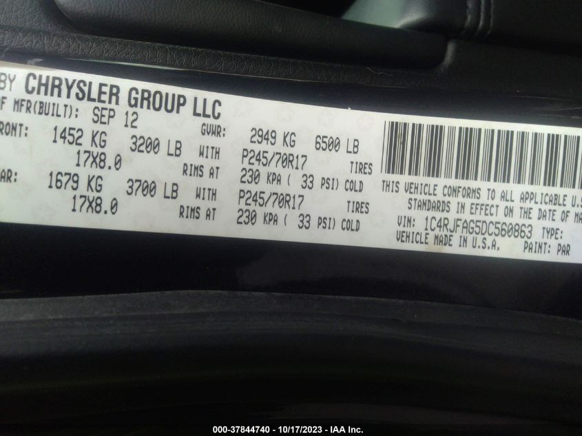 2013 JEEP GRAND CHEROKEE LAREDO - 1C4RJFAG5DC560863