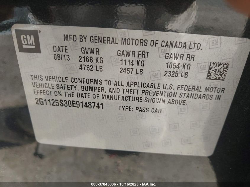 2014 CHEVROLET IMPALA LT - 2G1125S30E9148741